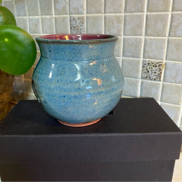 Vintage Pottery Set whimsical colours & heart candle holder jewelry dish catchal - Picture 4 of 12